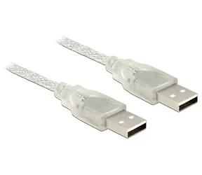 DeLock USB-A - USB-A transparentní / Kabel / USB 2.0 / 0,5 m