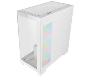 AZZA Cove bílá / Midi PC skříň / ATX / Tvrzené sklo 270° / USB-C / Bez zdroje