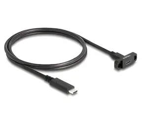 Delock USB-C 10 Gbps 1 m černá / Prodlužovací kabel / USB 3.2 Gen 2 / panelová zásuvka - zástrčka