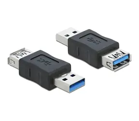 DeLock černá / Adaptér / USB 3.0 Typ-A (M) na USB 3.0 Typ-A (F) / blokace přenosu dat / 900 mA