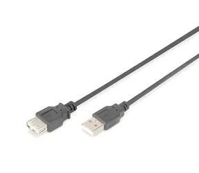 Digitus černá / Prodlužovací kabel / USB 2.0 / USB A - USB A / 1,8 m
