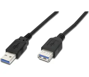 Digitus USB 3.0 A-A černý / Prodlužovací kabel / USB 3.2 Gen 1 / 1,8 m