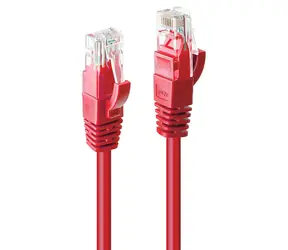 Lindy U/UTP Cat 6 červená / Síťový kabel / 2 m / RJ-45
