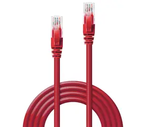 Lindy červená / Patch kabel / Cat6 U/UTP / RJ45-RJ45 / 3 m