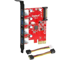 Inateck KTU3FR-4P / PCIe karta / 4x USB 3.0 / SATA 15pin napájení / Hot-swap