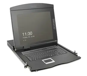 Digitus Modulární KVM / Konzole / 19" TFT LCD / 8-port VGA switch / 1U rack / QWERTY klávesnice