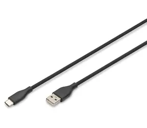 Digitus USB-C - USB-A černá / USB kabel / Silikonový / 0,5 m / USB 2.0 / Power Delivery 60W
