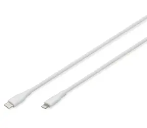 Digitus USB-C - Lightning bílá / Nabíjecí a datový kabel / silikon / 0,5 m / MFI / 60 W / USB 2.0