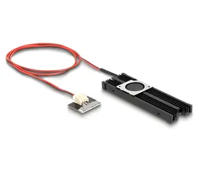 Delock černá / Aktivní chladič pro M.2 SSD / 2280 / ventilátor / hliník
