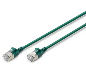 Digitus CAT 6A F/FTP Slim zelený / Patch kabel / 5m / AWG 32/7 / 10 Gbit/s / PoE+