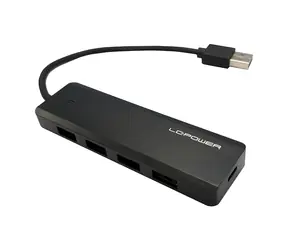 LC-Power černá / USB hub / 4x USB-A / 1x USB-C / nabíjecí funkce