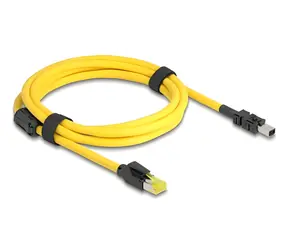 Delock RJ45 - Mini I/O 8pin D-Form Typ2 / Síťový kabel / Cat.6 / 2 m / černá, žlutá