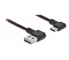 DeLock / USB kabel / USB-A - USB-C / pravoúhlý / 0,5 m / černá