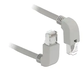 Delock RJ45 Cat.6 S/FTP šedá / Síťový kabel / pravoúhlý konektor / 0,5 m