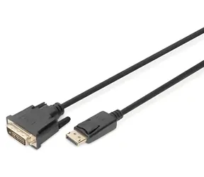 Digitus DisplayPort - DVI-D 3 m černá / Redukční kabel / DisplayPort 1.1a / Max. rozlišení 1920×1200