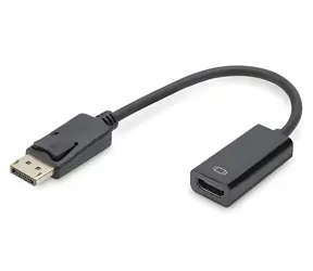 Digitus DisplayPort - HDMI adaptér černá / Adaptér / DisplayPort - HDMI / 0,15 m / Full HD