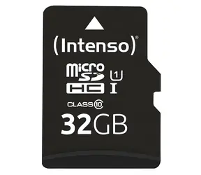 Intenso microSDHC 32GB / Paměťová karta / UHS-I (U1) / Class 10 / 90 MB/s / vč. SD adaptéru