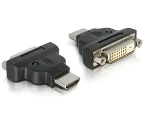 DeLock černá / Adaptér HDMI (M) - DVI 24+1 (F) / s LED indikací