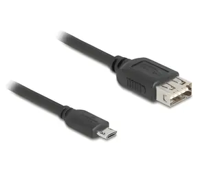 Delock černá / Kabel / USB Micro-B (M) - USB-A (F) / USB 2.0 / EASY-USB / 1 m