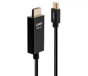 Lindy Mini DisplayPort - HDMI 0,5 m černá / Adaptér / Aktivní / 4K 60Hz / HDR