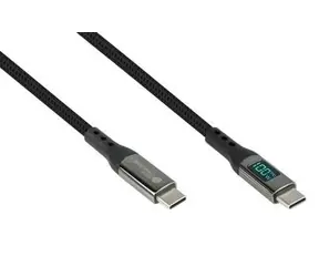Good Connections USB-C grafitová / Datový kabel / USB-C - USB-C / 100 W / OLED displej / 1 m