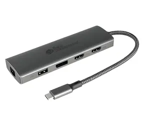 Good Connections USB-C Hub antracitová / Rozbočovač / 10 portů / 2x HDMI 2.0, DisplayPort 2.0 / Gigabit LAN