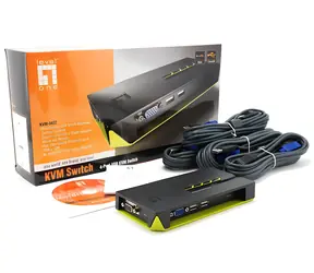 LevelOne KVM-0422 černá / KVM switch / 4 porty / USB / VGA / 2048x1536px
