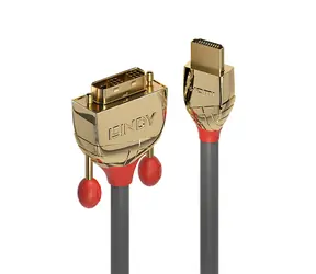 Lindy Gold Line / Video kabel HDMI - DVI-D / 15 m / pozlacené konektory / max. 1920x1200