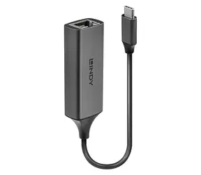 Lindy USB-C Gigabit Ethernet adaptér / Síťový adaptér / RTL8153 / 5 Gbit/s / stříbrná