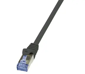 LogiLink PrimeLine černá / Patch kabel / Cat6a S/FTP / RJ-45 / 0,5 m