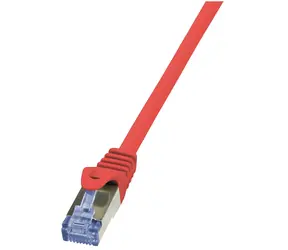 LogiLink PrimeLine červená / Patch kabel / Cat6a S/FTP / RJ-45 / 0,5 m