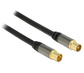 Delock černá / Anténní kabel / IEC - IEC / RG-6/U / 75 Ohm / 1 m
