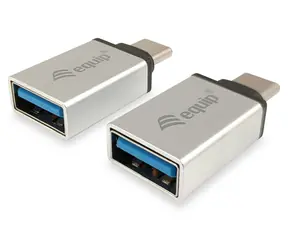 Equip stříbrná / Redukce USB-C na USB-A 3.0 / Hliník / 5 Gbit/s / 2 ks