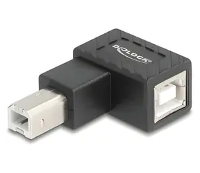 Delock 67207 černá / Adaptér / USB 2.0 Type-B samec / USB 2.0 Type-B zásuvka pravoúhlá 90° / 0,48 Gbit/s