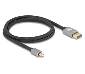 Delock Mini DisplayPort na DisplayPort 1m šedá / Kabel / 8K / 60 Hz / DP 1.4 / 32,4 Gbps
