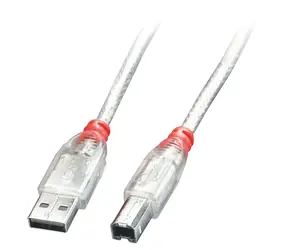 Lindy USB 2.0 Typ A-B 0,2 m čirý / Kabel / USB-A / USB-B / 480 Mbit/s