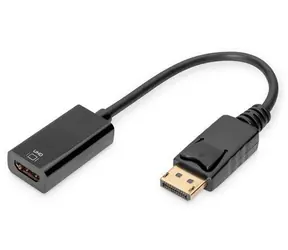 Digitus DisplayPort - HDMI černá / Redukce / aktivní / 4K / 0,2 m