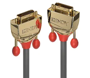 Lindy DVI-D Dual Link Gold Line 0,5 m / Kabel / DVI-D - DVI-D / šedý