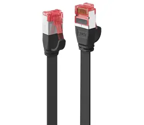 Lindy Cat6 U/FTP plochý černá / Patch kabel / RJ-45 / 5 m / 250 MHz