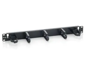 Equip 19" černá / Vyvazovací panel / 1U / 5x plastová úchytka / ocel, plast