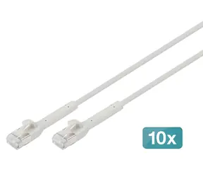 Digitus šedá / Patch kabel / CAT6a / F/FTP / zahnutý / 5 m / 10 ks