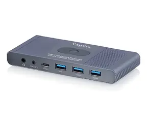 Digitus Coreline / KVM switch / USB-C + HDMI / 2 porty / 4K 60Hz / USB 3.0 hub