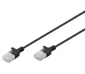 Digitus CAT 6 U-UTP Slim černá / Patch kabel / RJ-45 / 1,5 m / 250 MHz