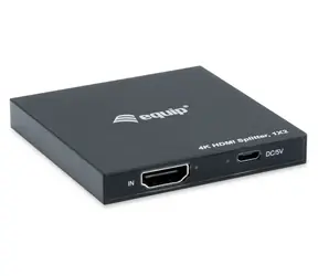 Equip HDMI splitter 1-2 porty černá / 4K 30Hz / 2x HDMI výstup / hliníkové tělo