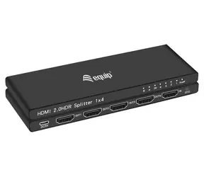 Equip HDMI 2.0 4-Port Splitter Ultra Slim černá / Video splitter / 4K/60Hz / HDCP 2.2 / 3D