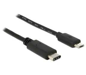 DeLock USB-C - Micro-USB B černá / Kabel / USB 2.0 / 1 m / 480 Mbit/s