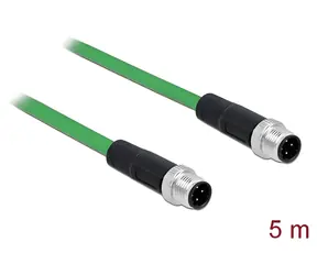 Delock 85920 / Síťový kabel / M12 5 m / 4 pin / kódování D / (M) - (M) / TPU