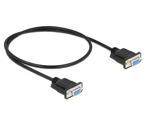 DeLock D-Sub9 nullmodem černá / Sériový kabel / RS-232 / samec-samec / 0,5 m