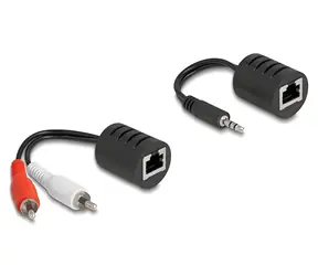 Delock / Audio adaptér / RJ45 (F) - Jack 3,5 mm (M) + Cinch (M) / sada 2 ks
