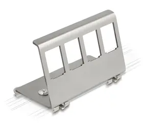 Delock Keystone / Montážní držák na DIN lištu / 4 porty / nerezová ocel